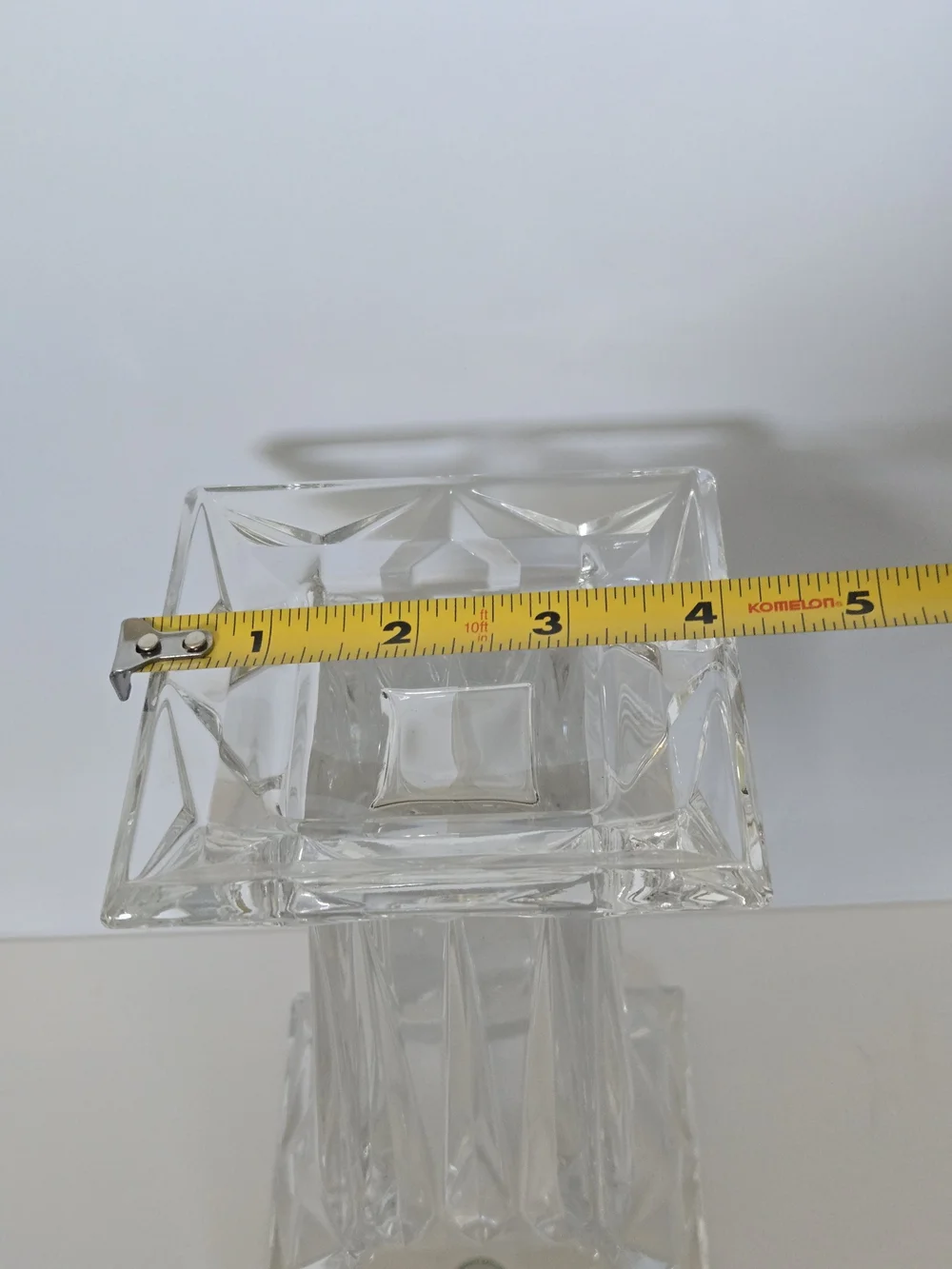 Vtg PartyLite P7374 Quad Prism Pedestal 24% Lead Crystal Pillar Candle Holder